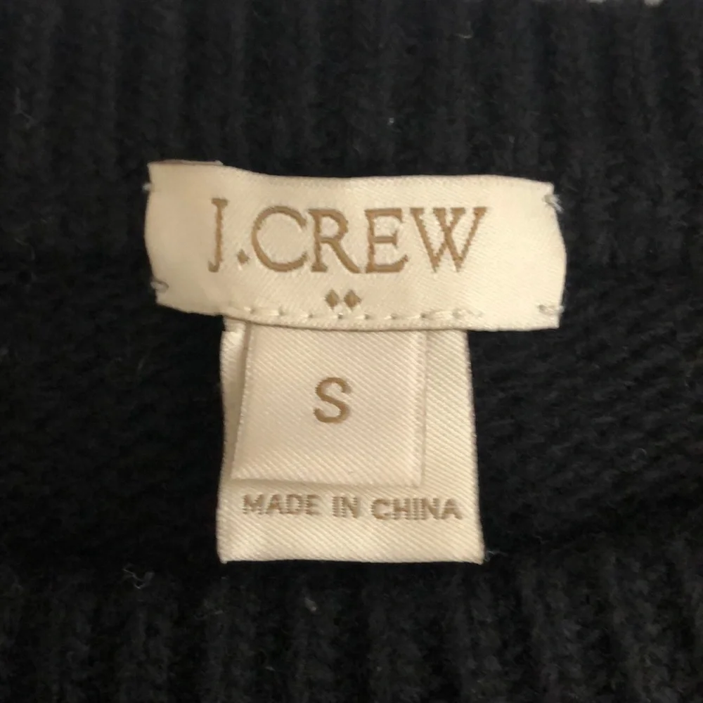J.Crew Wool Blend Black/White Pullover Sweater Small